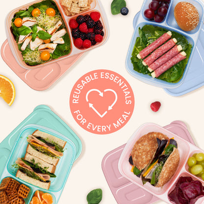 Bentgo® Easyboxes 4-Compartment Snack Containers 8-Piece Set - Pastels | Reusable essentials for every meal