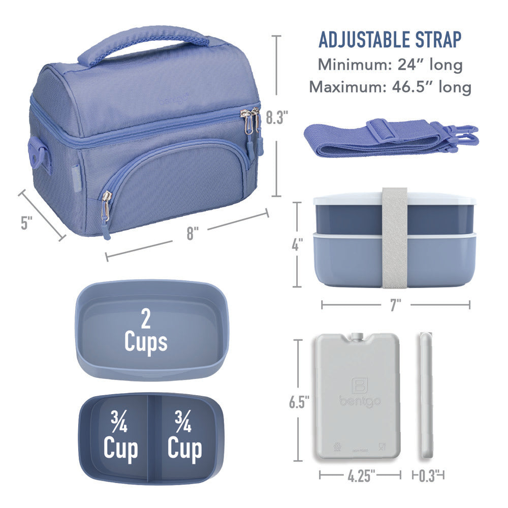 Bentgo® Deluxe 4-Piece Lunch Set | Bento Box Lunch Set - Slate