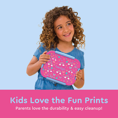 Bentgo® Kids Snap & Go 2-Piece Lunch Set - Rainbows And Butterflies | Kids Love The Fun Prints - Parents Love The Durability & Easy Cleanup!