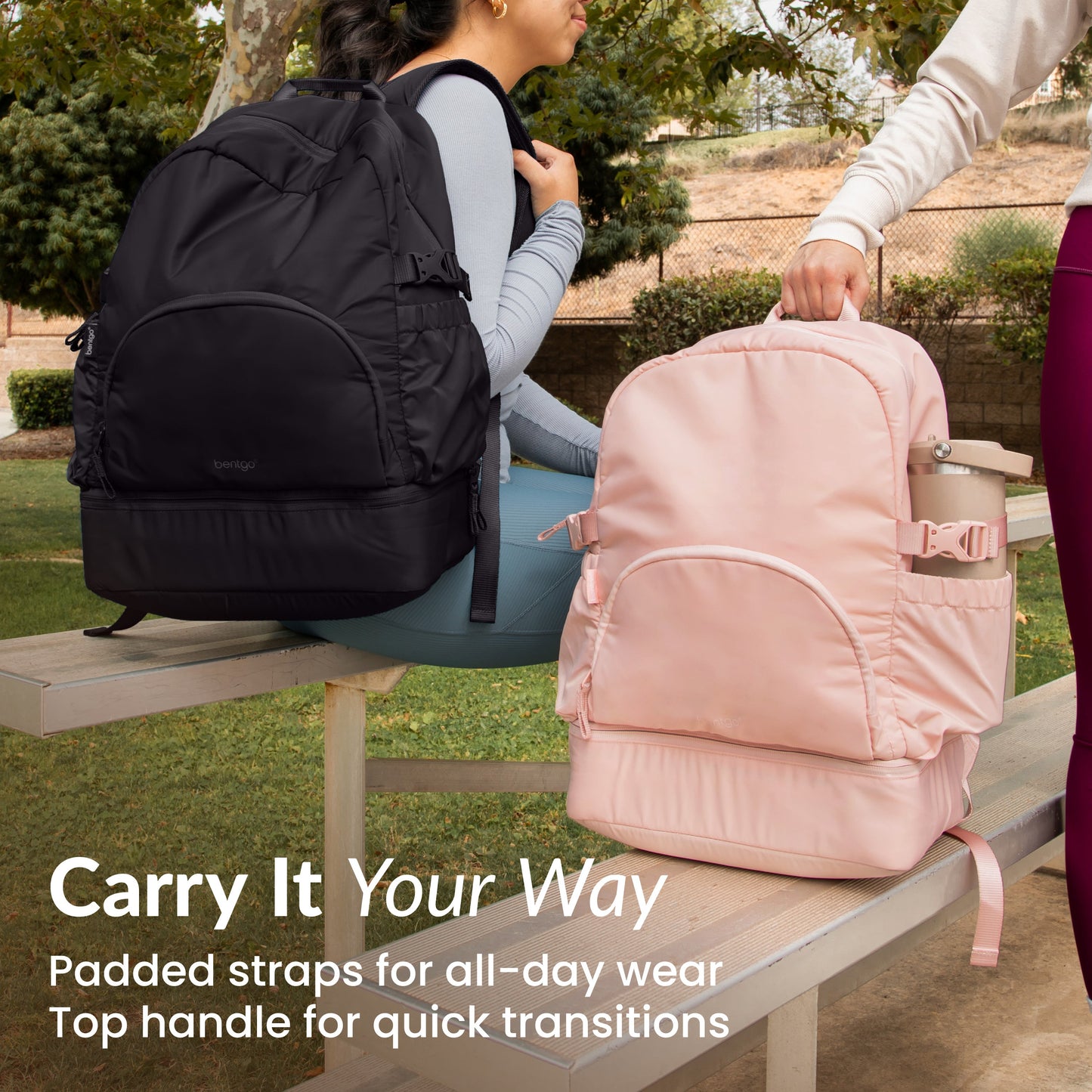 Bentgo® 2-in-1 Backpack & Lunch Bag - Obsidian Charcoal | Carry It Your Way - Padded Straps For All-Day Wear And Top Handle For Quick Transitions