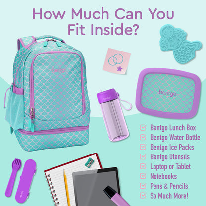 Bentgo® Kids Backpack & Lunch Bag | Mermaid Scales