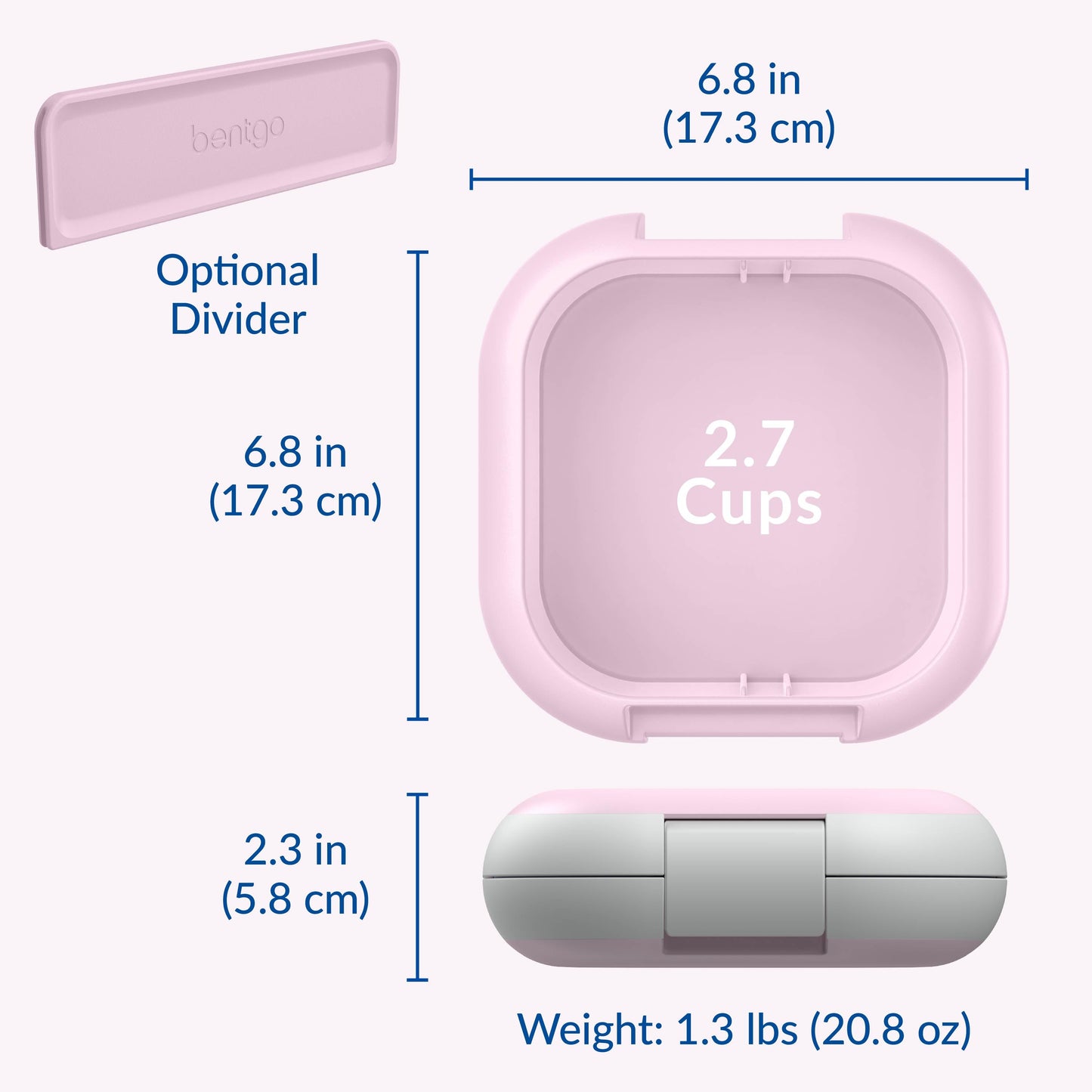Bentgo® Chill Mini Lunch Box (2-Pack) - Lilac Mist | Product Dimensions