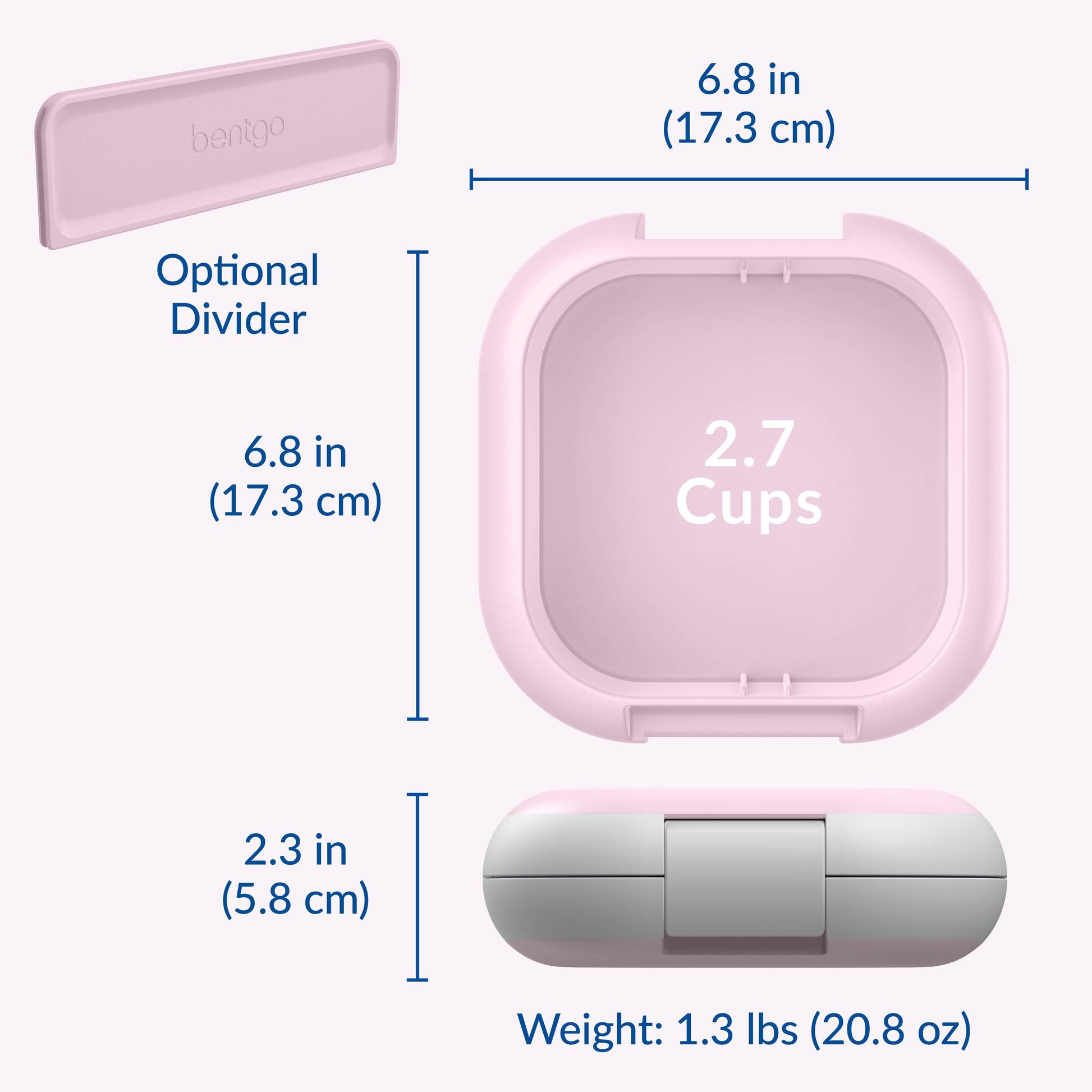 Bentgo® Chill Mini Lunch Box (2-Pack) - Lilac Mist | Product Dimensions