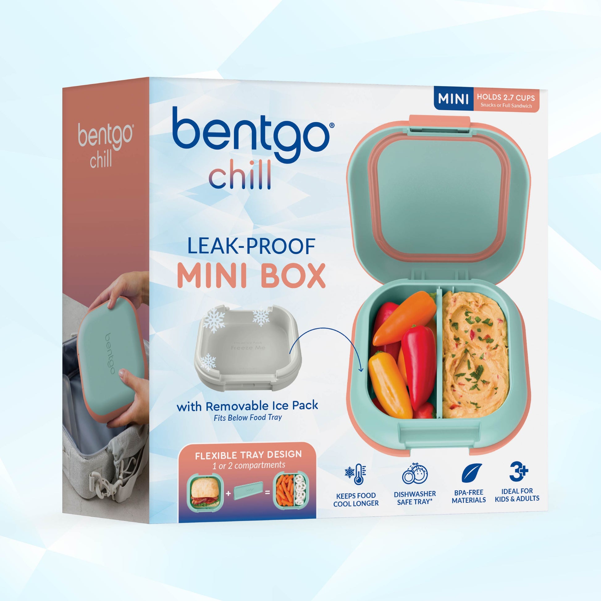 Bentgo® Chill Mini Lunch Box (2-Pack) - Seaside Papaya | Packaging Image
