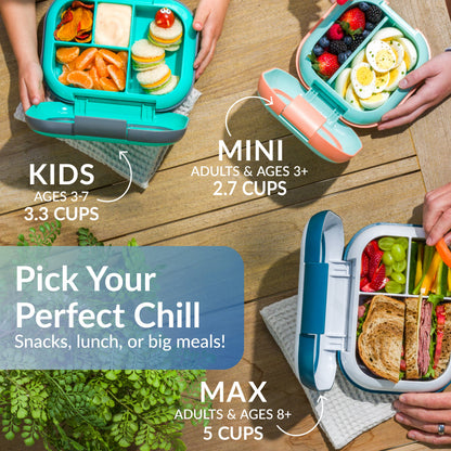 Bentgo® Chill Mini Lunch Box - Tide Blues | Pick Your Perfect Chill - Snacks, Lunch Or Big Meals!