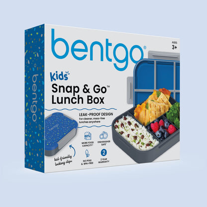 Bentgo® Kids Snap & Go Lunch Box (2-Pack) | Geo Speckle Blue - Packaging