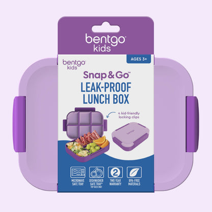 Bentgo® Kids Snap & Go Lunch Box (2-Pack) | Purple - Packaging
