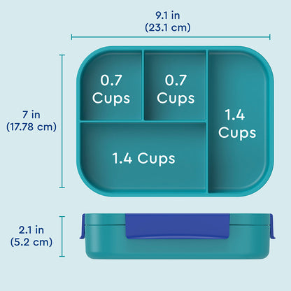 Bentgo® Kids Snap & Go Lunch Box | Sharks - Product Dimensions