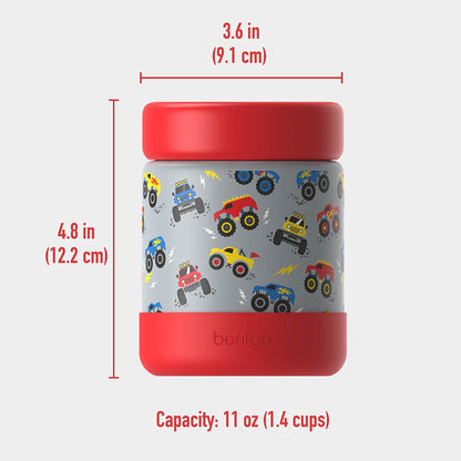 Bentgo® Kids Stainless Steel Food Jar - Trucks | Dimensions