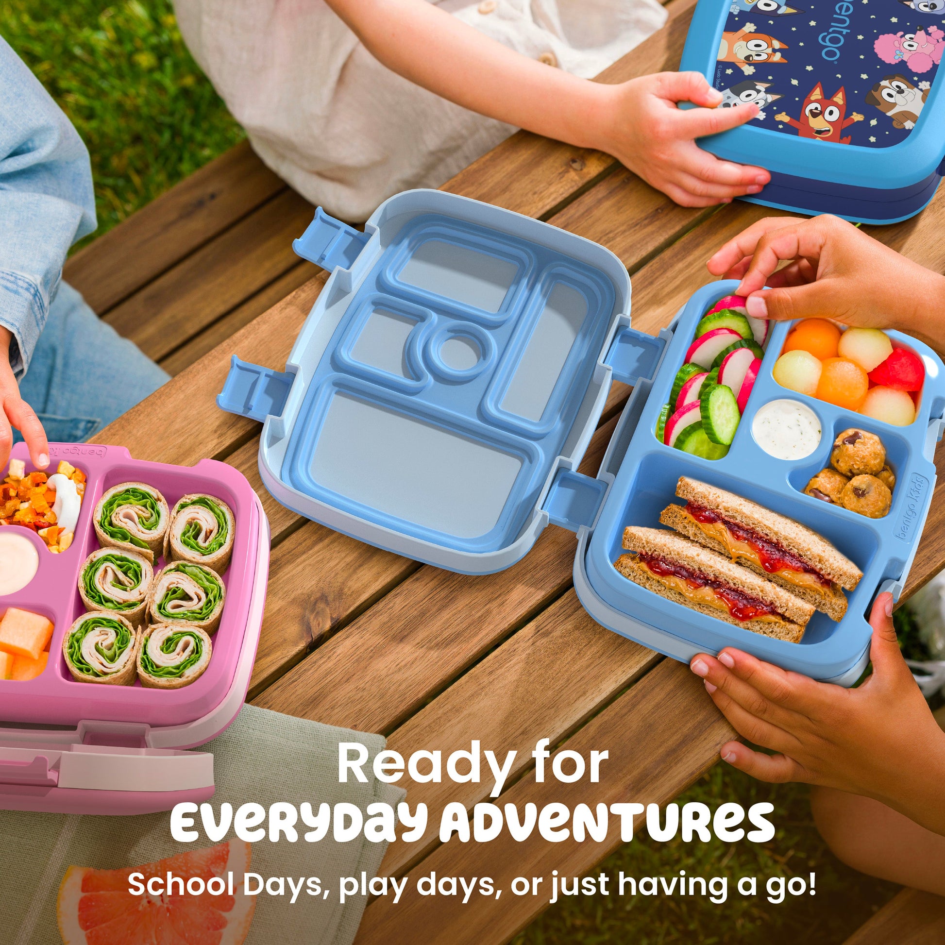 Bentgo + Bluey Kids Prints Lunch Box - Hearts & Crafts | Ready For Everyday Adventures - School Days, Or Just Having A Go!