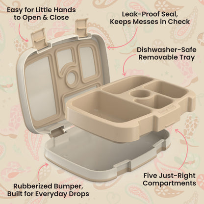 Bentgo Kids Prints Lunch Box - Cowgirl Dreams | Easy For Little Hands To Open & Close, Leak-Proof Seal, Keeps Messes In Check, Dishwasher-Safe Removable Tray, Rubberized Bumper, Built For Everyday Drops, And Five Just-Right Compartments