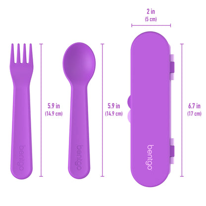 Bentgo® Kids Utensils Set - Purple| Product Dimensions