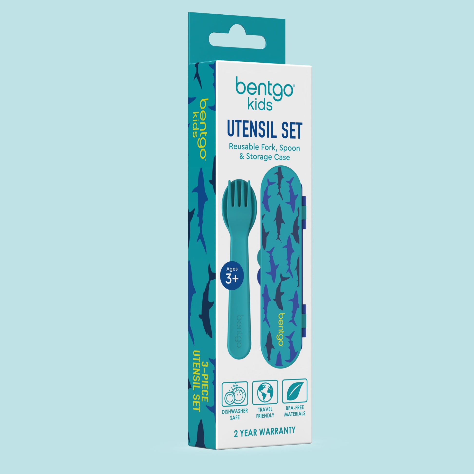 Bentgo® Kids Utensils Set - Sharks | Packaging