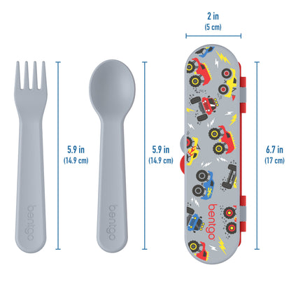 Bentgo® Kids Utensils Set - Trucks | Product Dimensions
