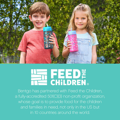 Bentgo® Kids Stainless Steel Insulated Water Bottle - Dinosaur | Bentgo Has Partnered With Feed The Children, A Fully-Accredited 501(C)(3) Non-Profit Organization