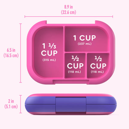 Bentgo® Chill Kids Lunch Box - Electric Pink | Product Dimensions