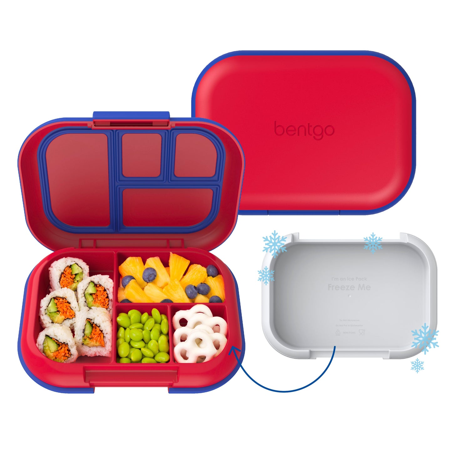 Bentgo® Chill Kids Lunch & Snack Box - Red/Royal | Lunch Box