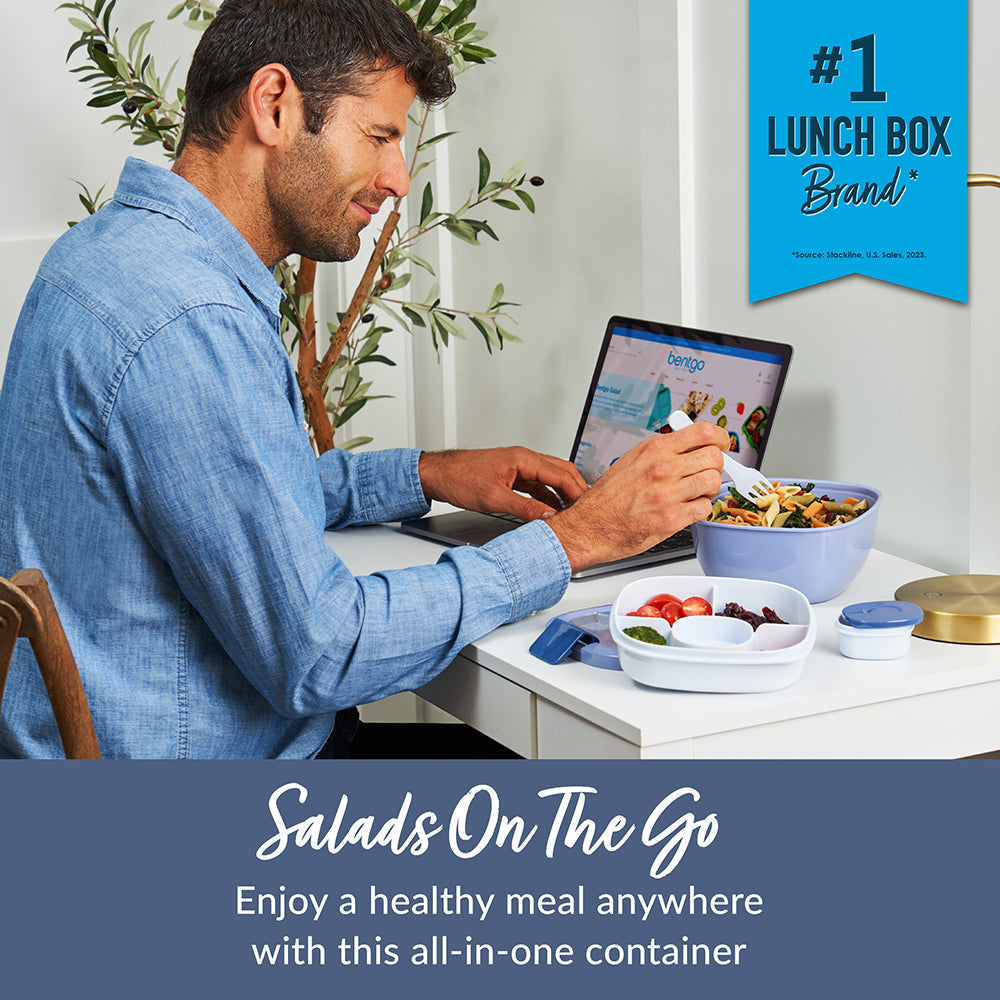 Bentgo® Salad Container (2-Pack) - Slate | Salads On The Go - Enjoy A Healthy Meal Anywhere With This All-In-One Container