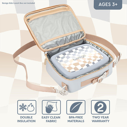 Bentgo® Kids Whimsy & Wonder Prints Lunch Bag - Checker Gradient | Packed With Features Including An Easy-Clean Fabric And Made With BPA-Free Materials
