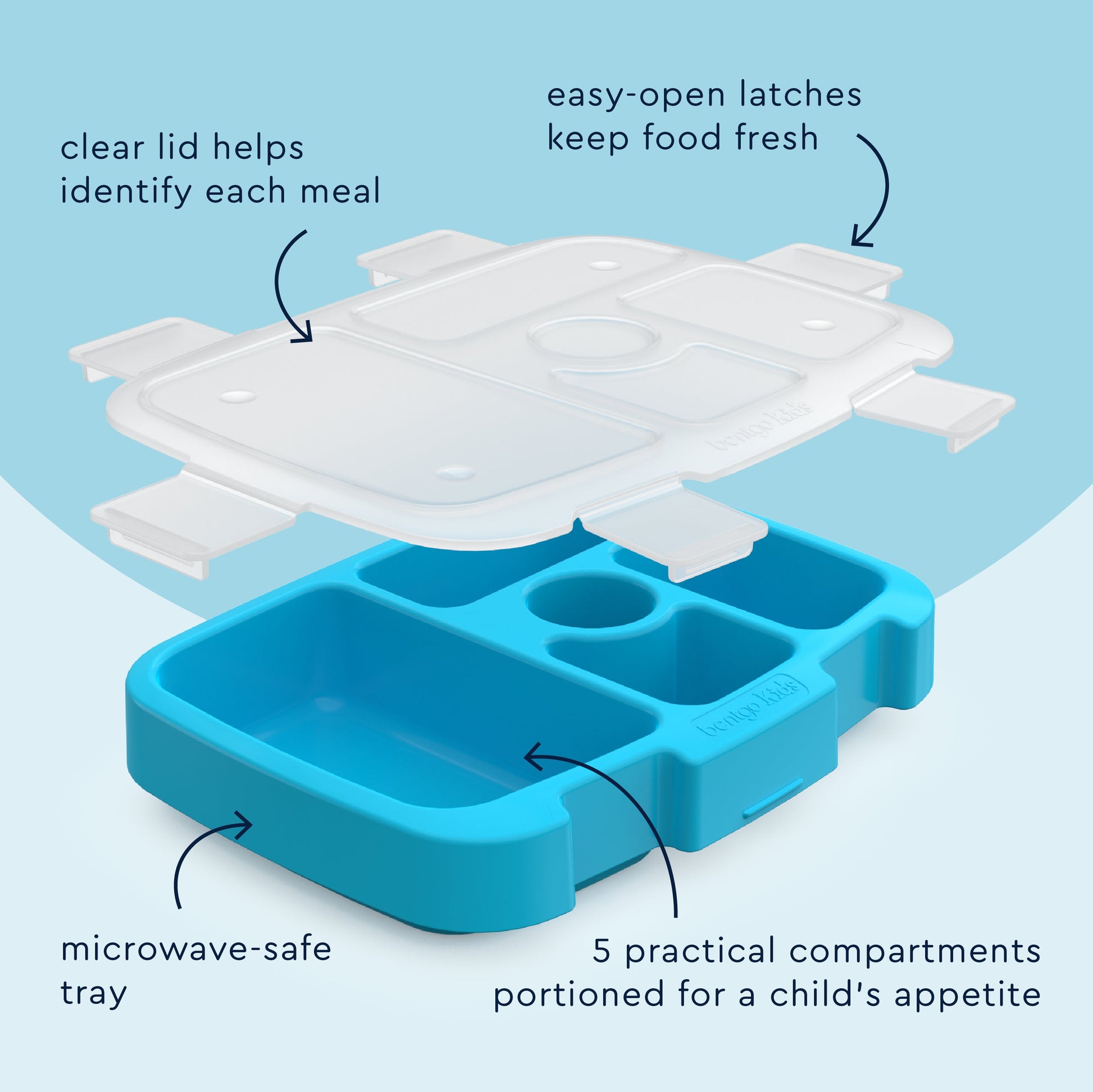 Bentgo Kids Prints Tray with Transparent Cover - Abyss Blue Speckle Confetti